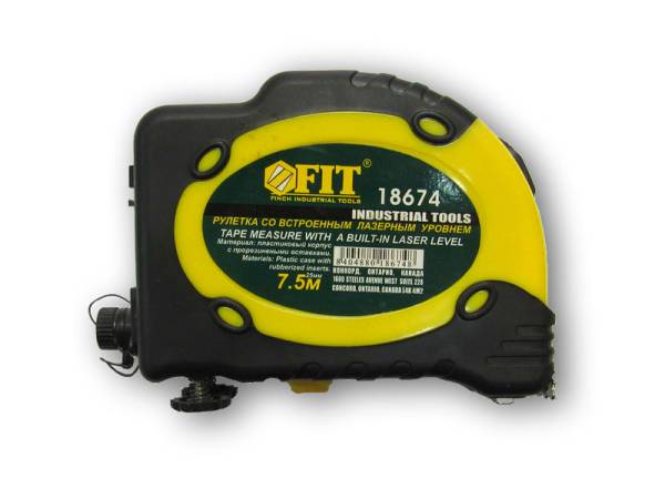 картинка Рулетка  7,5м/25мм с лазером, автостоп Fit /18674/ от компании Иж-туд