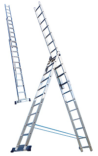 картинка Лестница алюминиевая 3-х секцион. 3х 9 ст. ALUMET /5309/ от компании Иж-туд